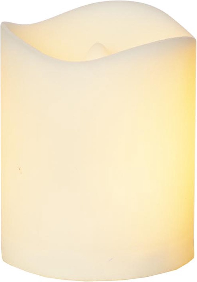 Star Trading Kaars Vlamkaars, grafverlichting, wit, voor buiten, LED, timer, geel, flikkerend, 7 cm