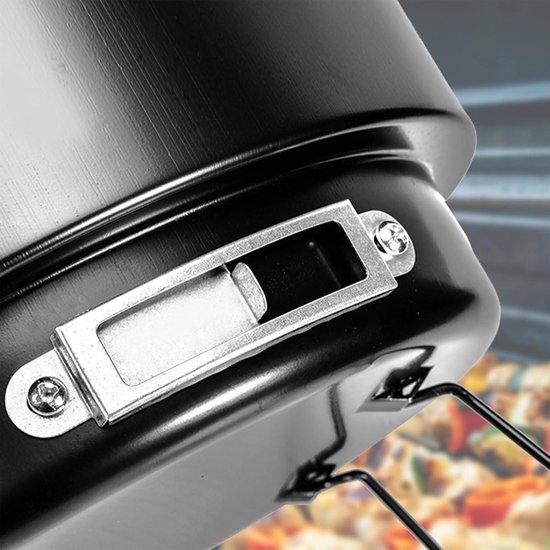 Draagbare Ronde Barbecue 25Cm - Houtskool Grill met Handvat voor Buiten en Picknick van Merkloos — afbeelding 2