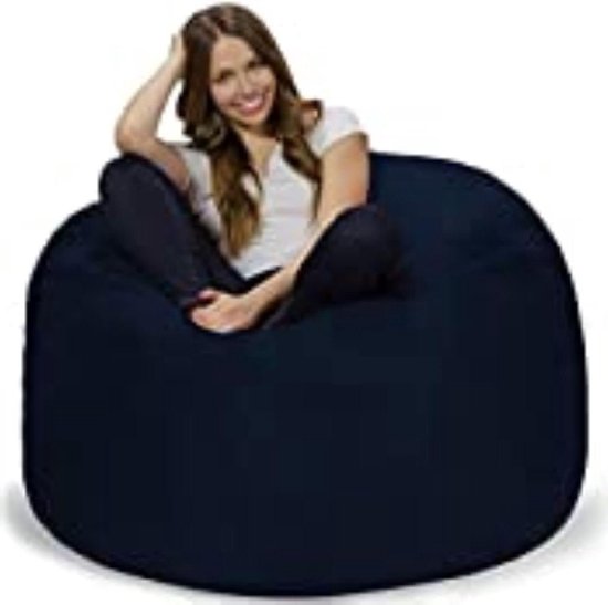 Enorme 1024 cm Bonenzakstoel van traagschuim - grote sofa met zachte microvezel - marineblauw