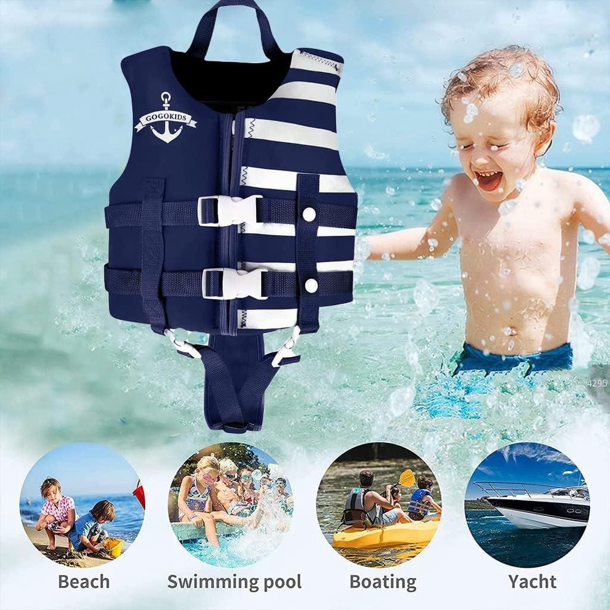 Gilet Flottabilité Néoprène Enfant 2-9 Ans Piscine Mer Sécurité