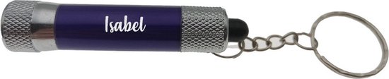Lampe de poche | Porte-clés | Avec nom | Violet | Isabel