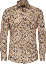 Chemise VENTI coupe moderne - popeline - motif beige - Repassage facile - Col : 41