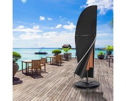Beschermhoes parasol stang 2-3m waterdicht uv-bestendig 420D Oxford-weefsel zwart