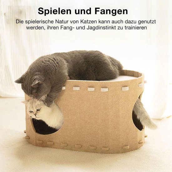PawHut kattenhol, 3 verdiepingen, pluche kattenhuis met kussen, sisal PawHut kattenhol, 3 verdiepingen, pluche kattenhuis met kussen, sisal