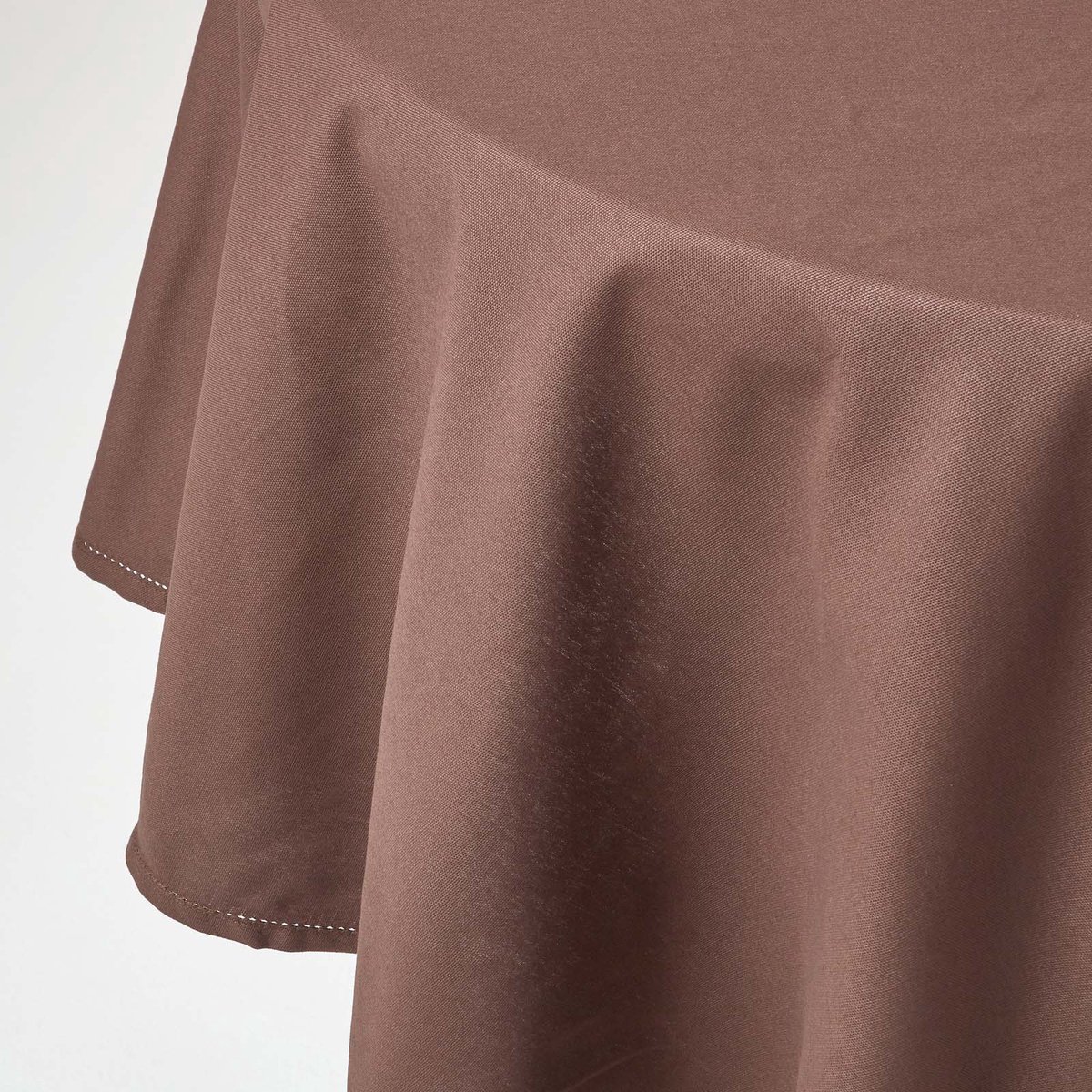 Homescapes Rond Tafelkleed Bruin - 178 cm, 100% Katoen