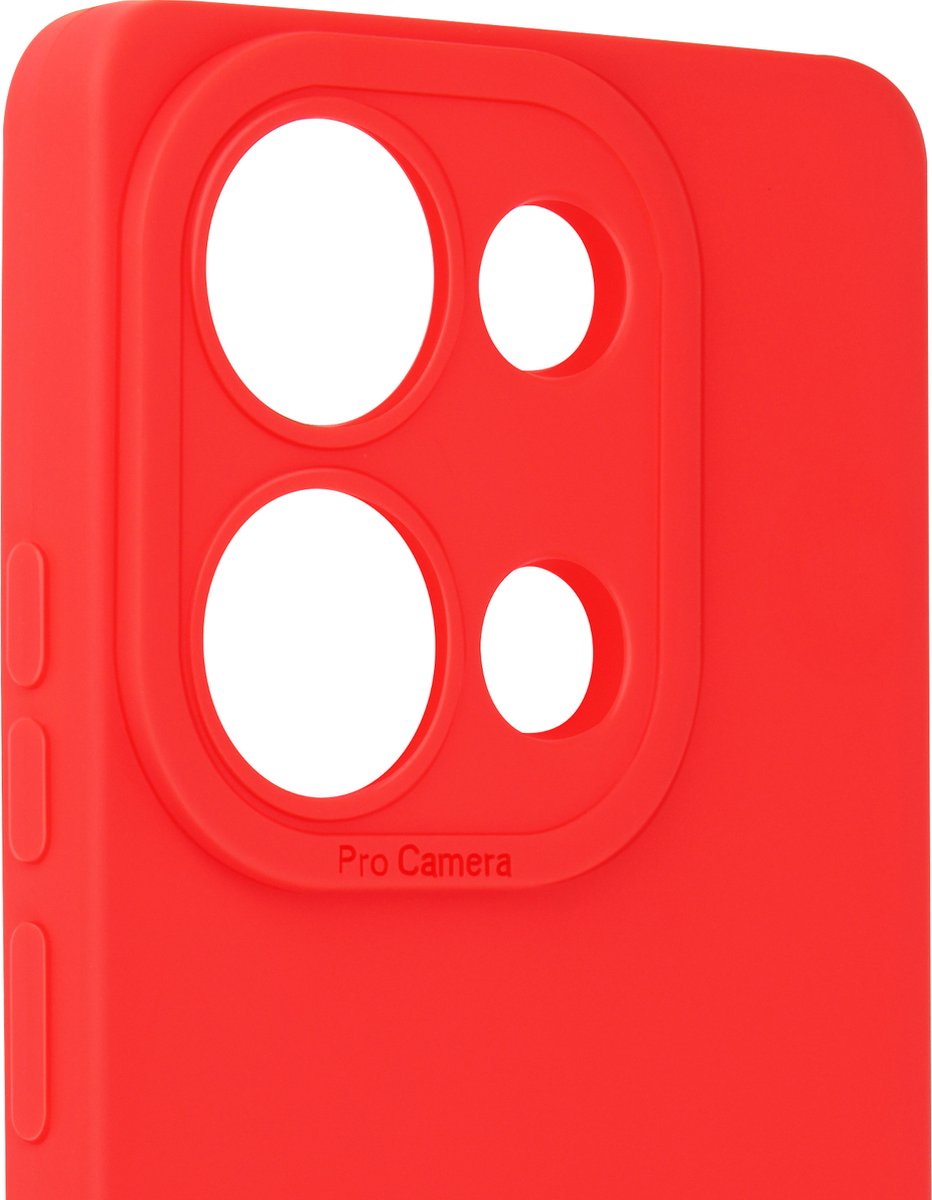Avizar Hoes Geschikt voor Xiaomi Redmi Note 13 Pro 4G Mat Beschermde Camera, Rood