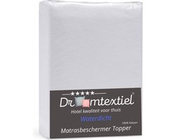 Droomtextiel Waterdichte Topper Molton Matrasbeschermer Hoeslaken 160x220 cm - 100% Katoen