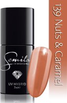 Semilac | Gel Nagellak | 139 Nuts & Caramel | Gel Polish | 7 ml | Bruin