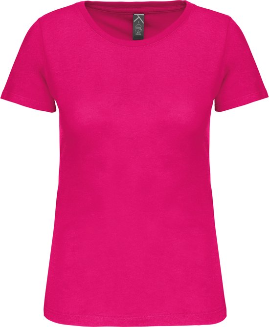 T-shirt Femme 3XL Kariban Col rond Manches courtes Fuchsia 100% Katoen