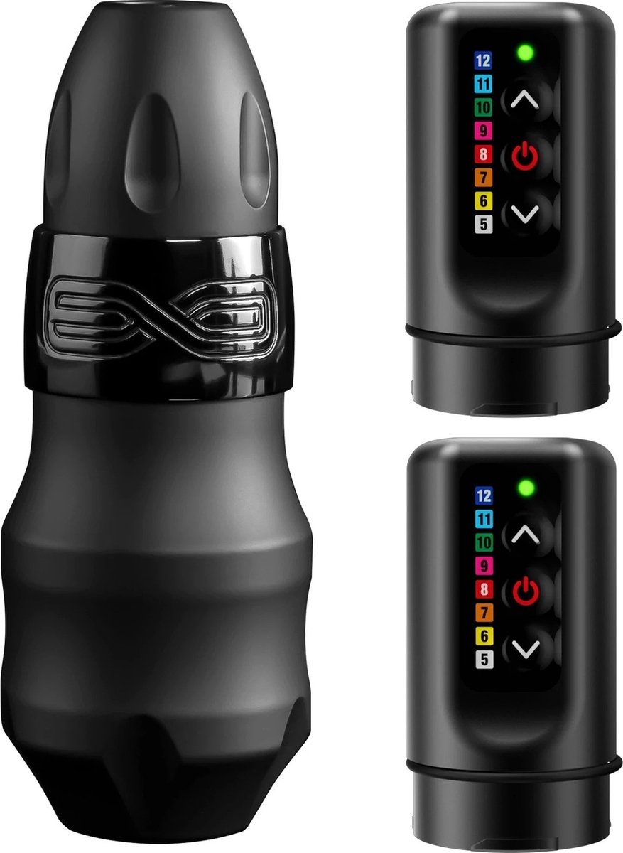 FK Irons Spektra Exo Black Ops 4.0 MM With 2x Powerbolt | Premium Professionele Tattoo Machine | Draadloze Tatoeage Pen | Wireless | PMU Gun | Zelf Tatoeëren Kit | Cartridges | Naalden | Beginner & Gevorderden Set 1RL | 3RL | 7RL