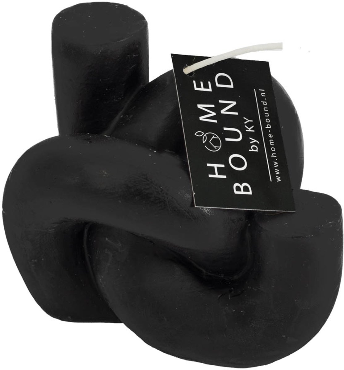 HomeBound by KY | Kaars organisch zwart | 9,5x8,5x8cm | figuurkaars organisch