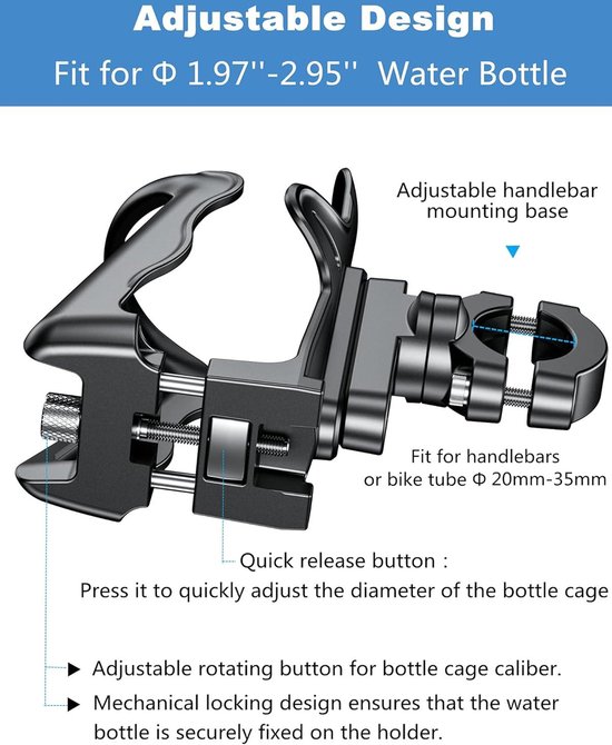 Porte-bouteille + Bouteille Pour Enfant à Fixer Sur Cadre Ou Guidon De Vélo - Bride Ø 27-31,8 Mm