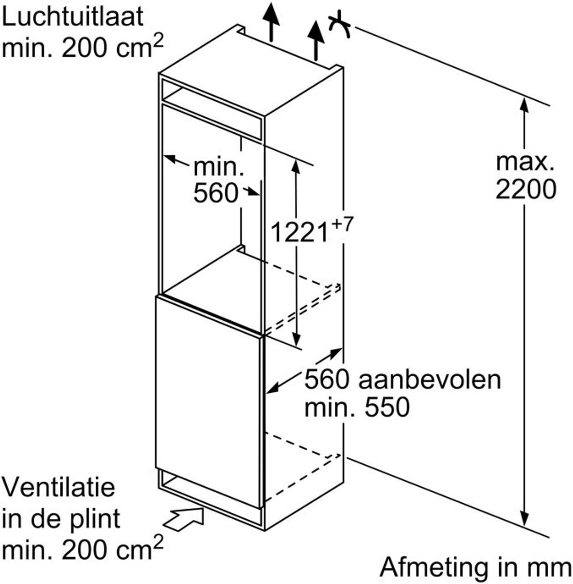 Siemens Koelvriescombi Inbouw KI42LNSE0