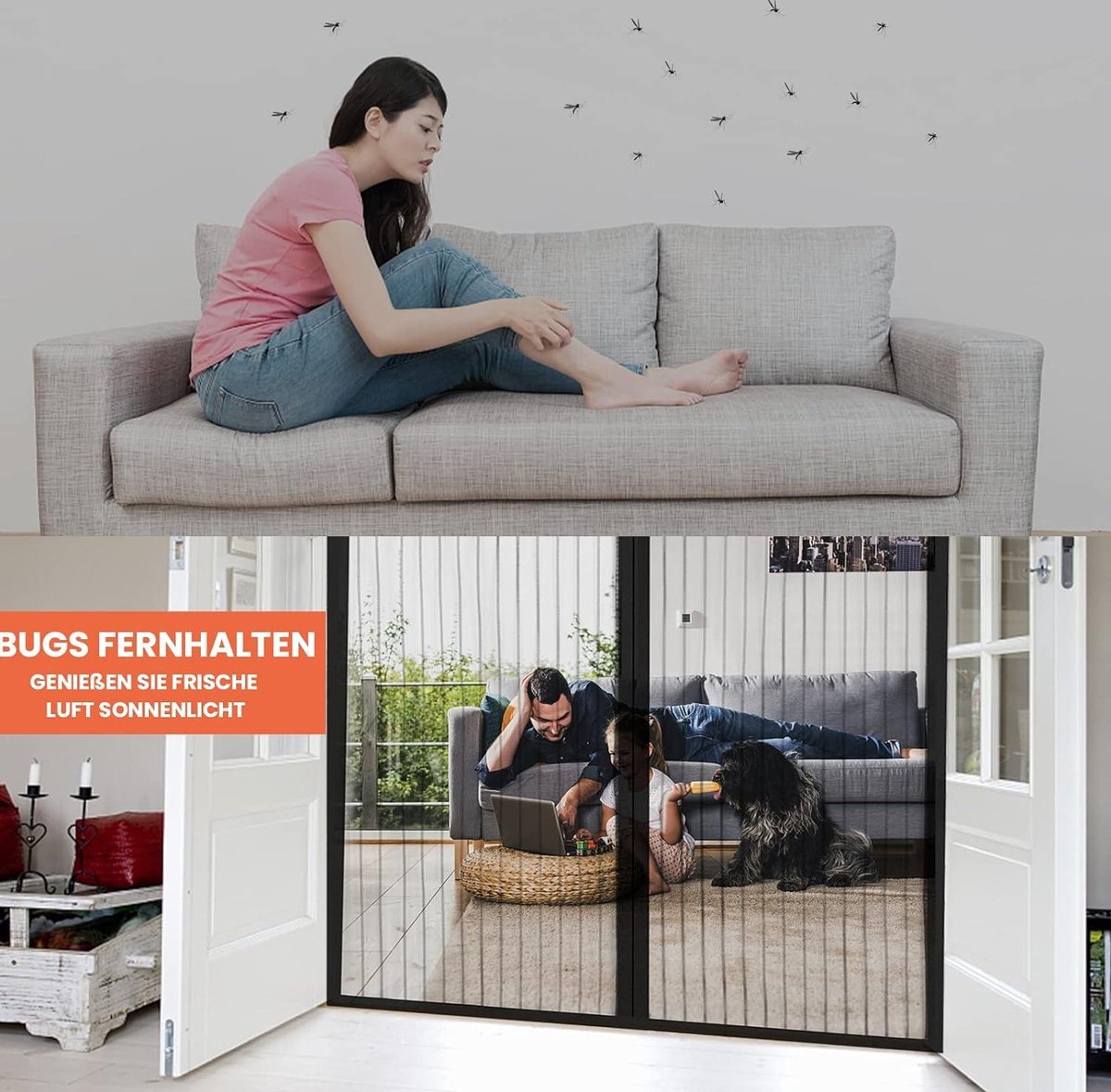 Magnetische hordeur 100 x 230 cm Handsfree anti-muggengaas vliegengordijn Eenvoudig te installeren zonder te boren voor een schuifpui op het balkon in de woonkamer! Wit Magnetische hordeur 100 x 230 cm Handsfree anti-muggengaas vliegengordijn Eenvoudig te installeren zonder te boren voor een schuifpui op het balkon in de woonkamer! Wit