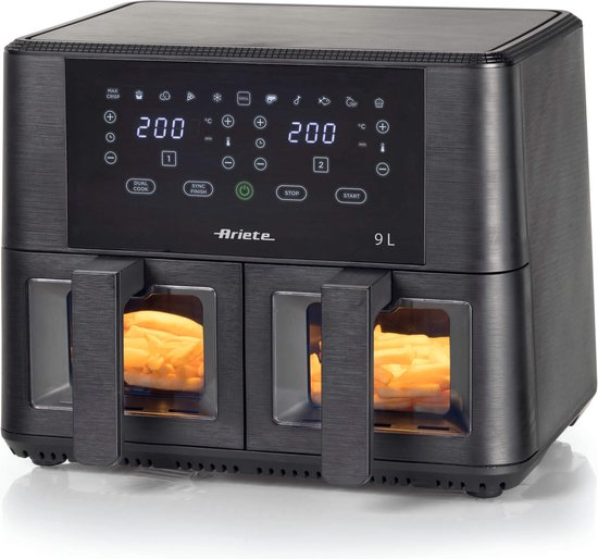 Ariete Dubbele Airfryer 9L 2400W Zwart - Ariete - €132,03