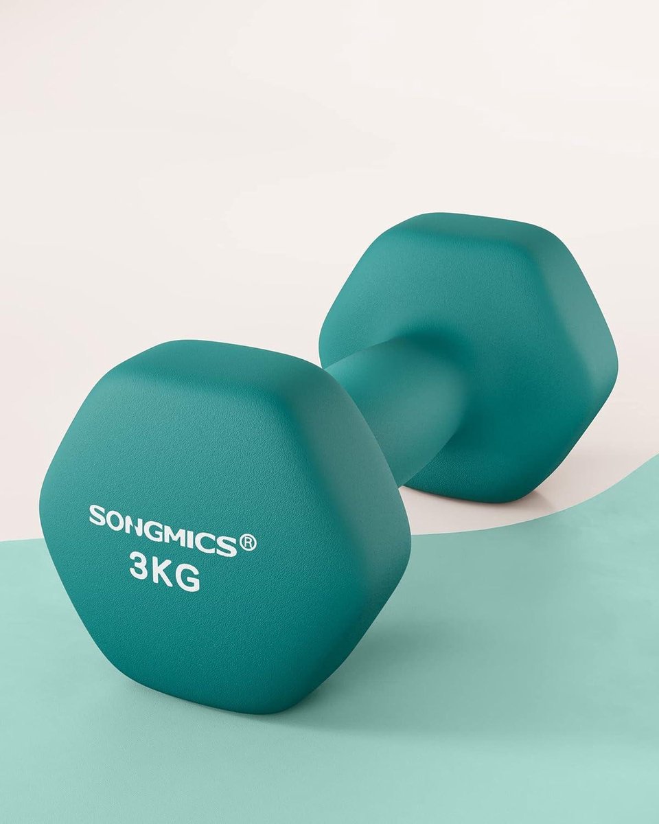 Set van 2 korte hexagon halters met neopreen coating voor krachttraining thuis - SONGMICS Dumbbell