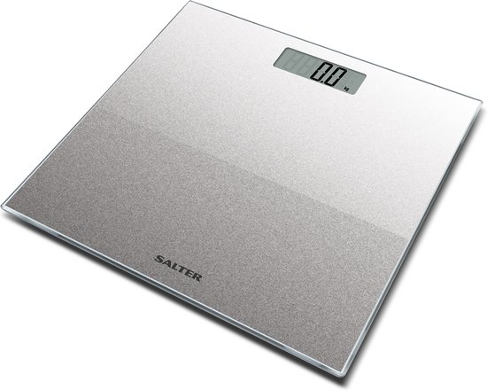 Foto: Salter bathroom scale digitaal lcd display glazen platform silver glitter design