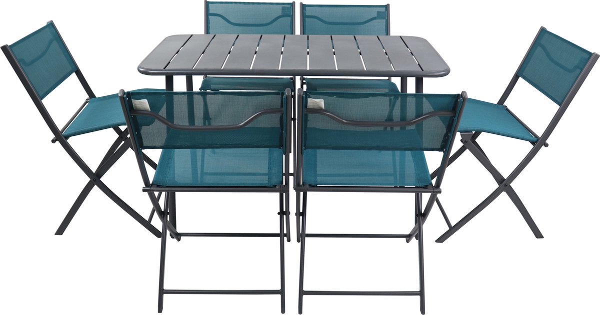 VCM VCM 7-delige bistroset eettafel tuinset balkonset stoel opvouwbare tafel tuin camping Sumila VCM 7-delige bistroset eettafel tuinset balkonset stoel opvouwbare tafel tuin camping Sumila