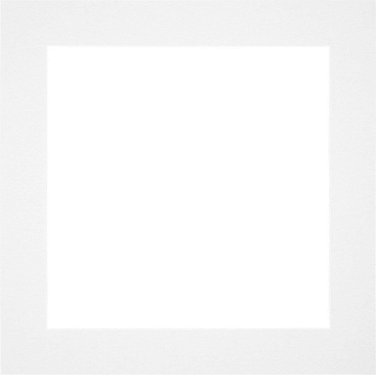 Passe-Partout Fotomaat 10x10 cm - Lijstmaat 20x20 cm - Wit - Museumkarton - Fotolijst niet inbegrepen
