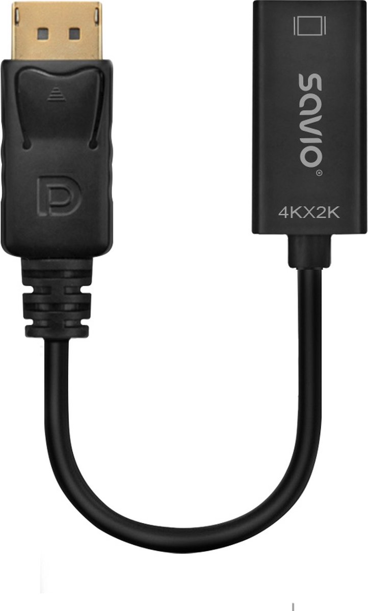 Savio AK-62 video kabel adapter 0,2 m DisplayPort HDMI Zwart