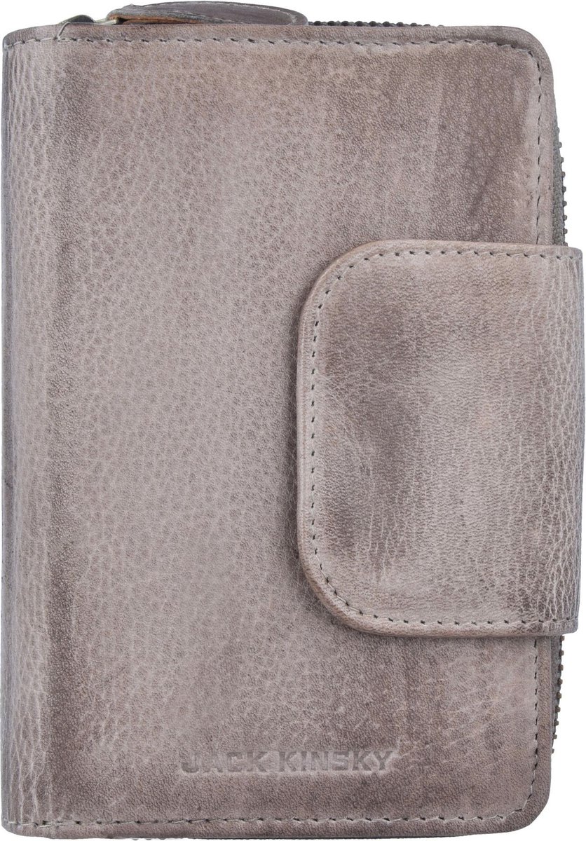 Jack Kinsky Nassau 511 Portemonnee Leer 10 cm - Dames - Staand formaat - grau