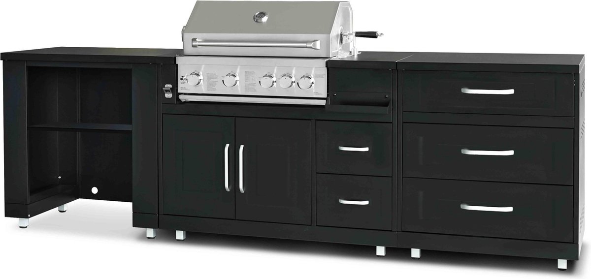 Oviala - 3-delige buitenkeuken met barbecue - Memphis