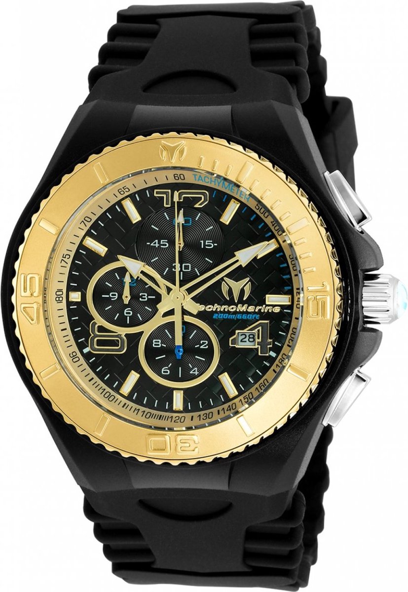 TechnoMarine Cruise TM-115111 Heren Horloge - Waterdicht - Analoog - Quartz Uurwerk - Roestvrij Staal met zwarte Wijzerplaat - 46mm