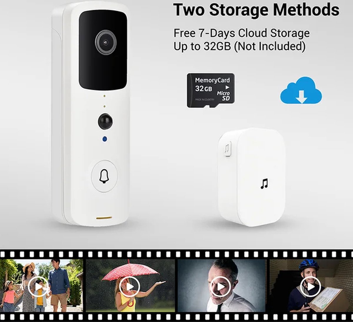 T-ring smarthome Video Deurbel V30 - WIT (incl. 2 x - afbeelding 2