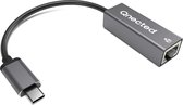 Adaptateur réseau Qnected® USB Type-C vers RJ45 Gigabit | Gigabit Ethernet | Plug and Play, compatible avec Windows, macOS, Linux, ChromeOS, Android, iPadOS - Léger et compact - Vitesse 10/100/1000 Mbps | Noir onyx
