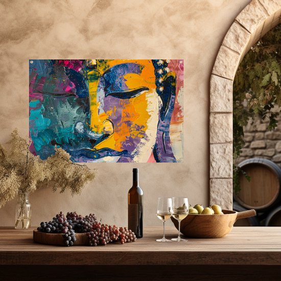 Abstracte kunst tuinposter - Moderne kunst tuinposter - Tuinposter Woonkamer - Balkon decoratie - Tuinaccesoires voor aan de muur - Decoratie muur tuinposter 150x100 cm