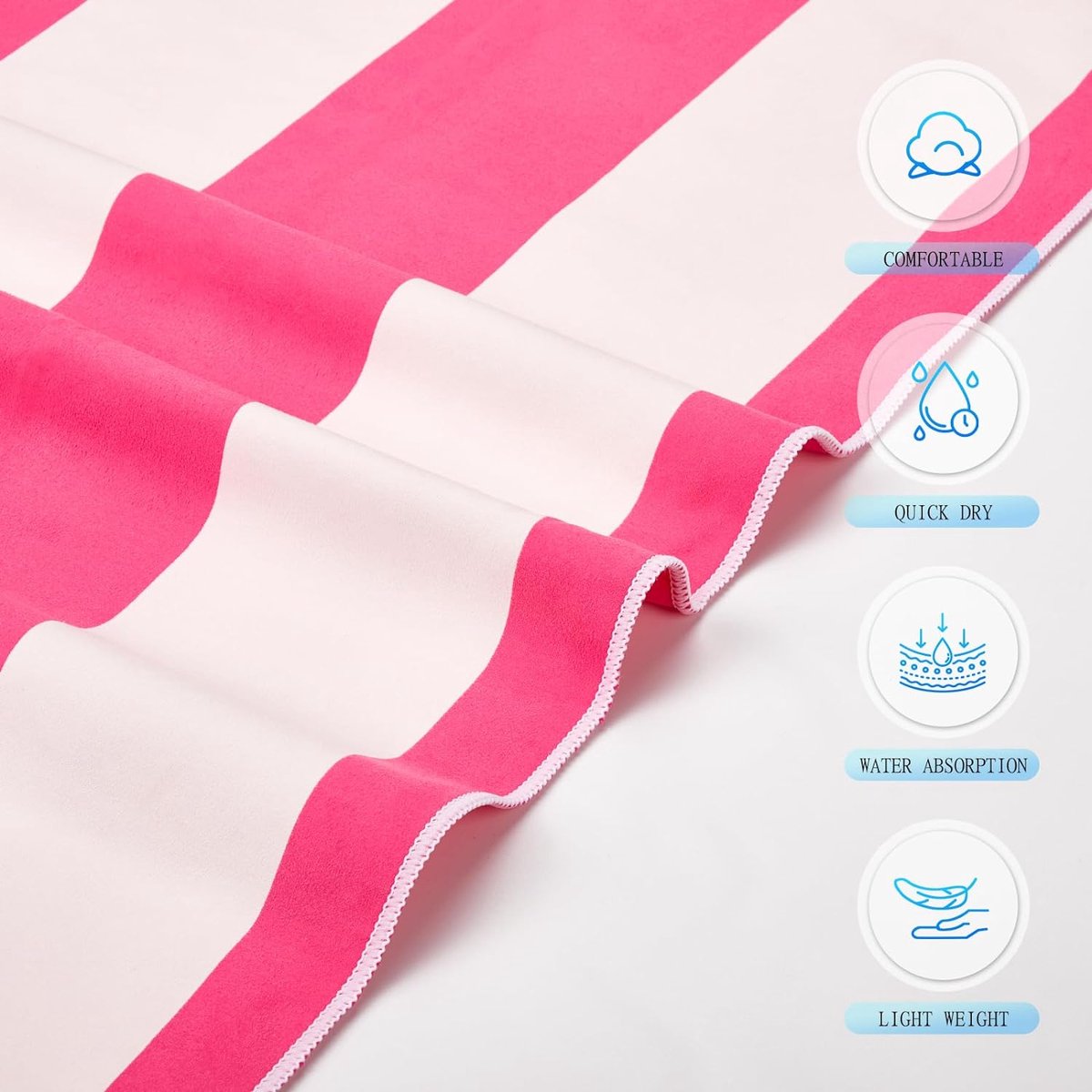 Serviette De Plage Microfibre 180x90cm - Ultra Absorbante, Sèche Rapide, Anti-Sable - Avec Sac De Rangement - BBWELL - 12