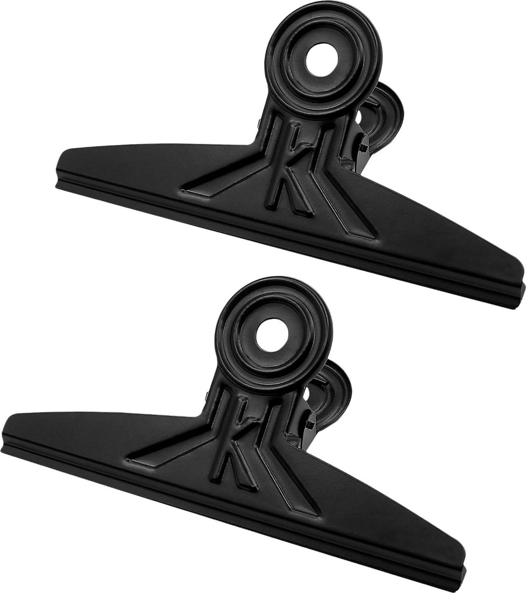 Goedkoopste Extra Grote Bulldog Clips Zwart, 2 PCS 20cm RVS Huge XL Bull Paper Clip Clamps (7 7/8 inch
