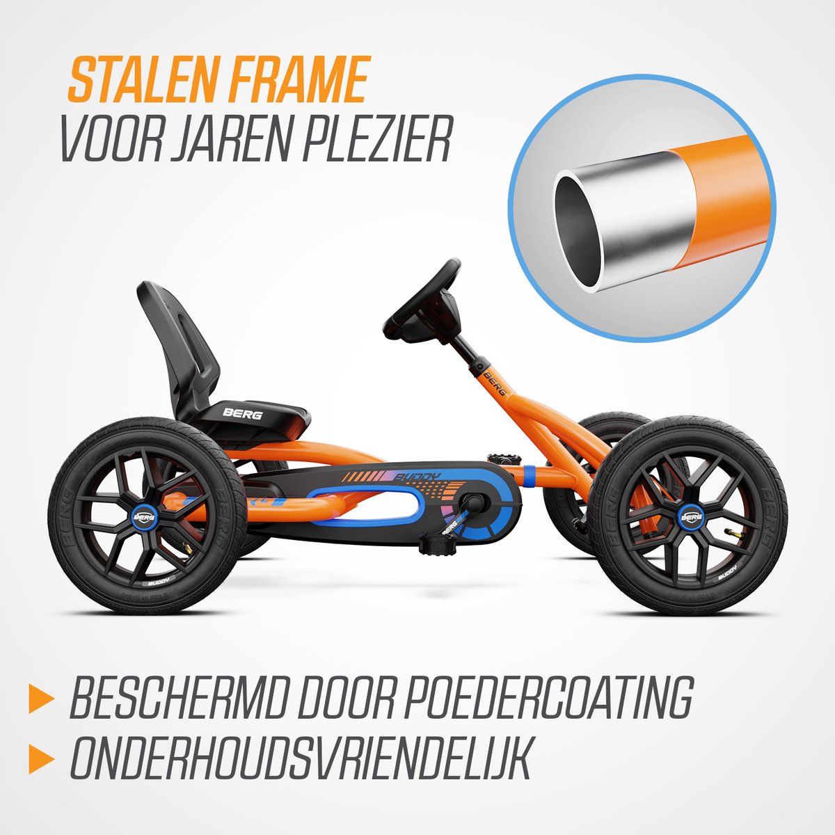 BERG Buddy B-Orange Skelter - 3+ Jaar - Verstelbare Stoel - Vrijloopautomaat - Oranje — afbeelding 3