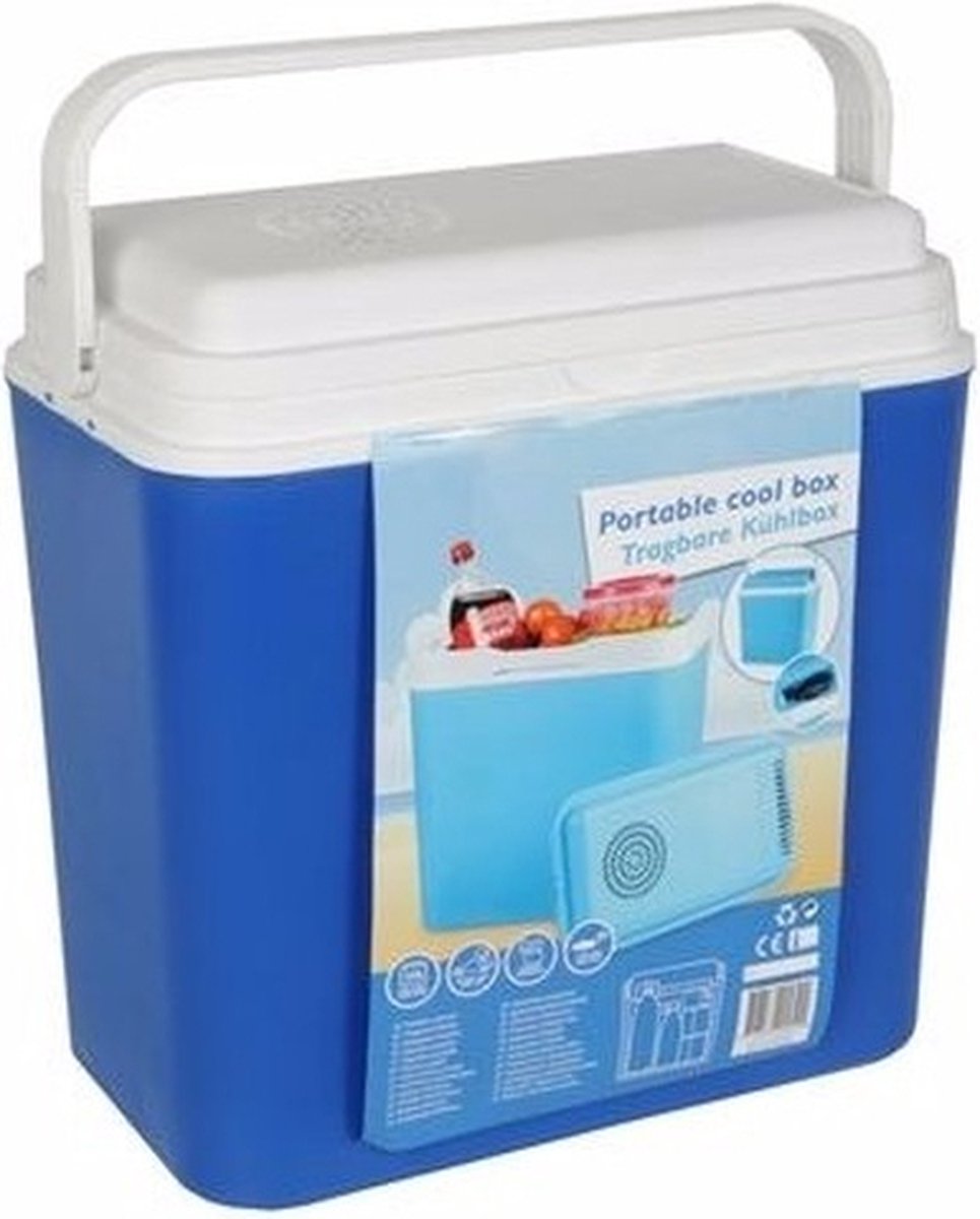 Elektrische koelbox - blauw - 22 liter - 40 x 24 x 40 cm - 12 volt