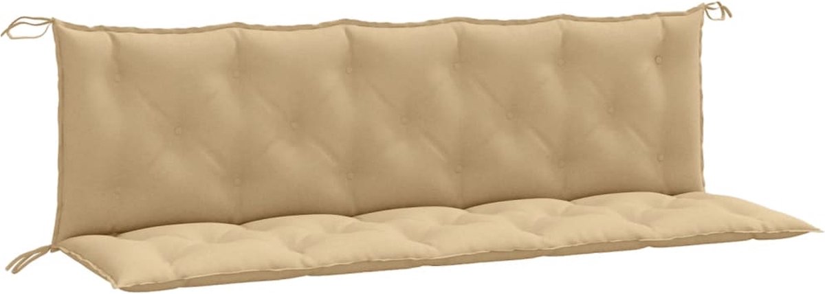 vidaXL - Tuinbankkussens - 2 - st - 180x50x7 - cm - stof - gemêleerd - beige