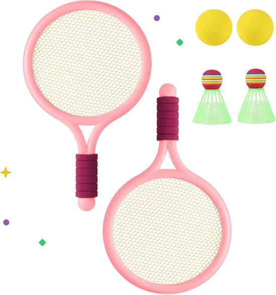 JurciCat Kinder Badminton Set Tennisschläger Kinder Spielzeug Badmintonschläger Geschenkset Outdoor Indoor Sport