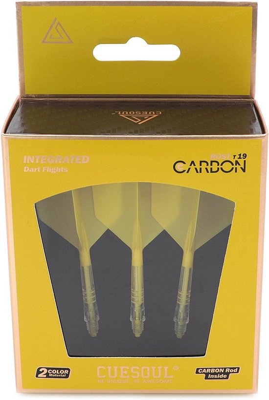 Cuesoul ROST T19 Integrated Dart Flights Big Wing Carbon Yellow - Dart Flights van Cuesoul — afbeelding 3
