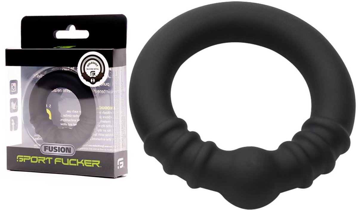 Siliconen Cockring met Metalen Delen - XL