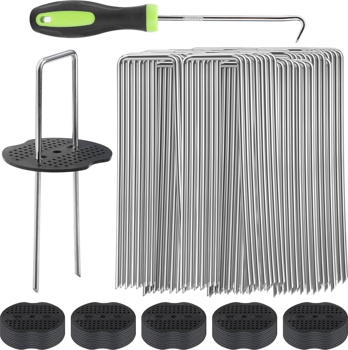 Goedkoopste Verbeterde dikkere onkruidbestrijding membraanharingen 38 mm - set van 50 inclusief buffer wasmachine - 6 inch/15cm - onkruid mat haringen - kunstgras pinnen - tuin landschap nietjes - landschap stof - kunstmatige