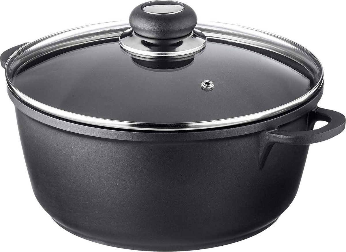 Gegoten aluminium braadpan zwart 24 cm - Delta collectie