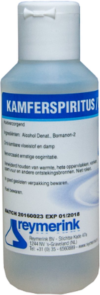 Reymerink - Kamferspiritus 100ml | Desinfectie voor PMU, Tattoo, Beauty, Styliste, Kapper Studio & Laser Salon Huisarts Tandarts Praktijk | Laserkliniek | Desinfectiemiddel | Desinfectiespray | Pure Alcohol | Tatoeage Praktijk Schoonmaak