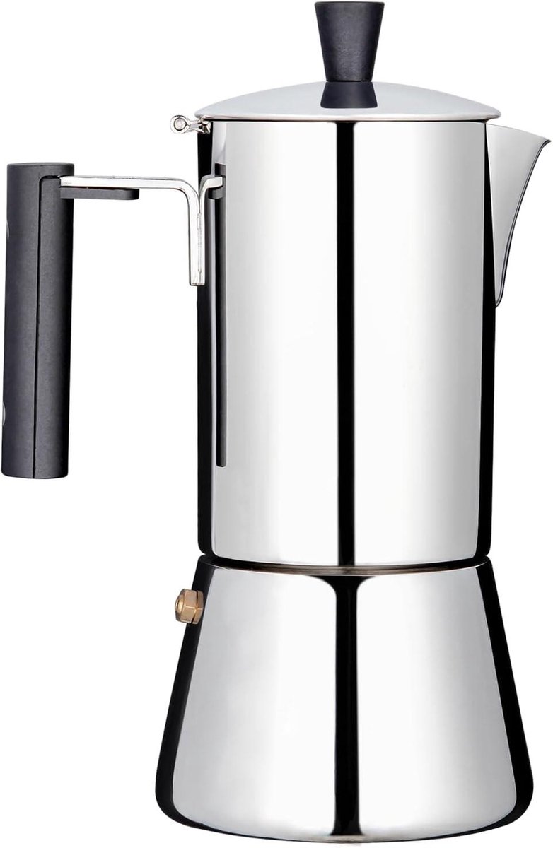 Espresso Maker 200ml Rvs Italiaanse Koffiezetapparaat Inductie Moka Pot - Kookplaat Compatibel