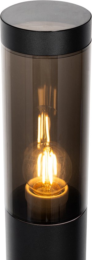 QAZQA rox - Lampe d'extérieur sur pied moderne | Lampadaire d'extérieur - 1 lumière - H 80 cm - Zwart - Éclairage extérieur