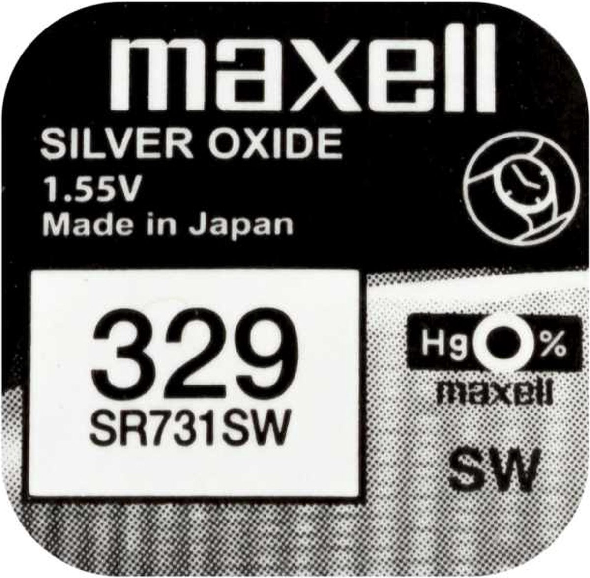 Maxell 329 SR731SW Zilver-oxide (S) Knoopcel Batterij 10 Stuks