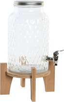 Glazen drankdispenser met kraan, lekbestendige