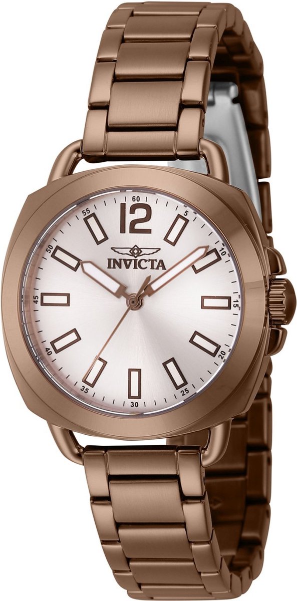 Invicta Wildflower 46348 Dames Horloge - Waterdicht - Analoog - Quartz Uurwerk - Roestvrij Staal met zilveren Wijzerplaat - 32mm