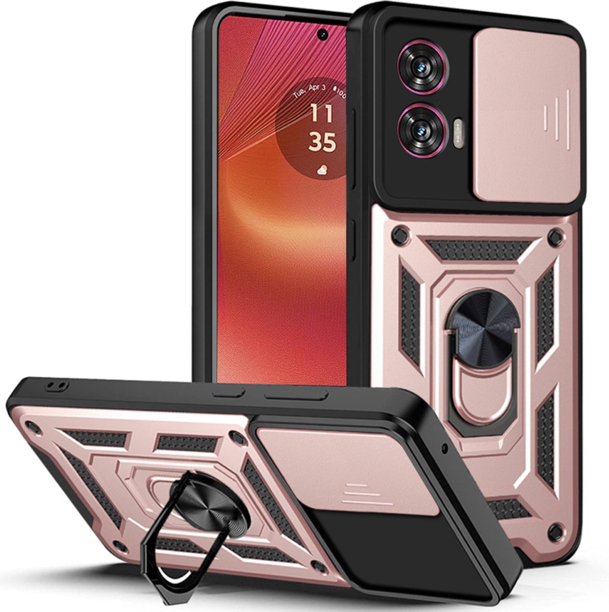 Techsuit Camshield Back Cover hoesje voor Motorola Edge 50 Fusion - Roségoud