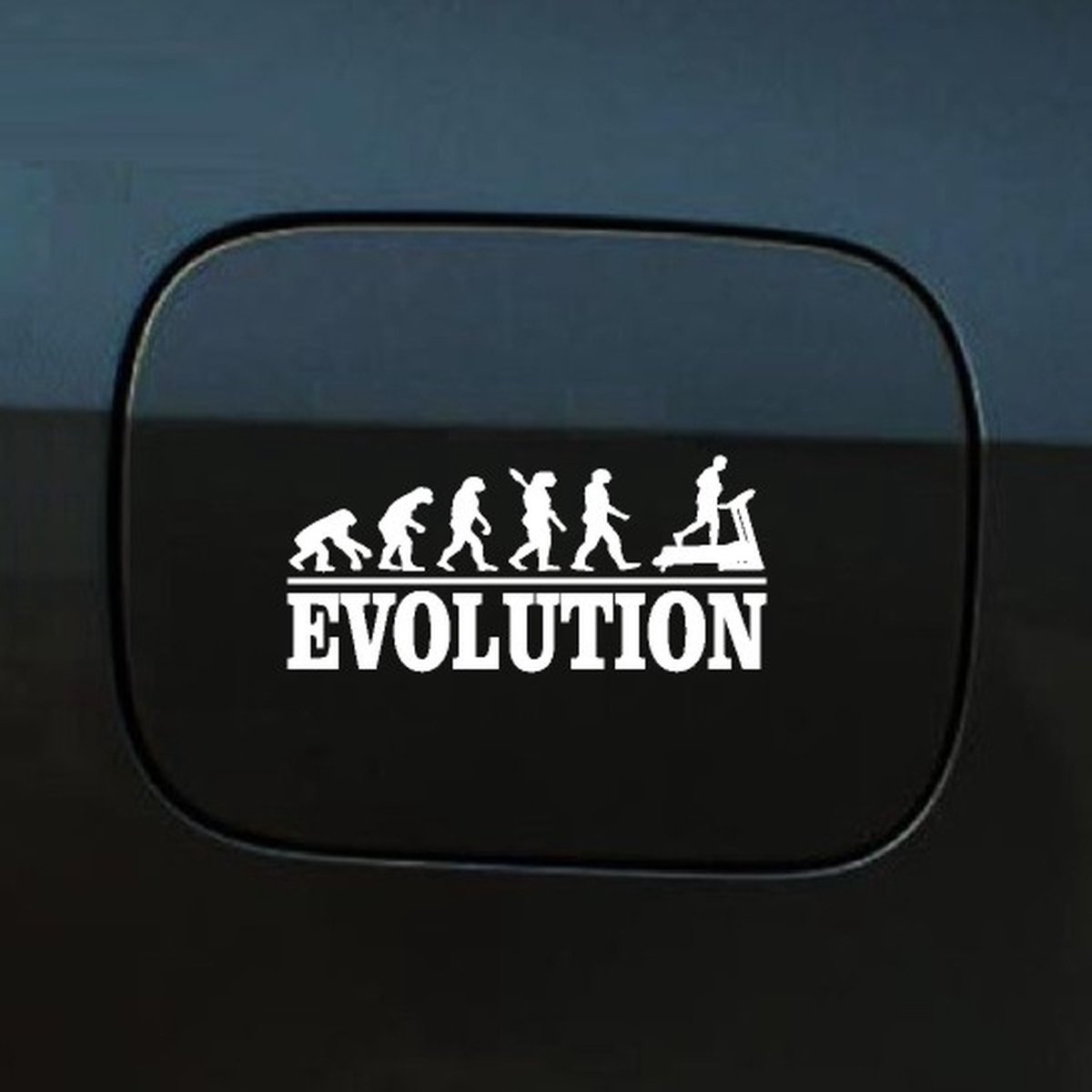 Bumpersticker - Evolution Hardlopen - 20x9.3 - Wit