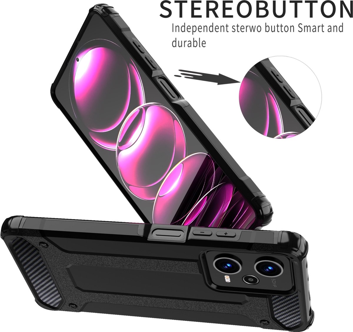 Mobigear Hoesje geschikt voor POCO X5 Telefoonhoesje Hardcase | Mobigear Outdoor Backcover Shockproof | Schokbestendig X5 Telefoonhoesje | Anti Shock Proof - Rood