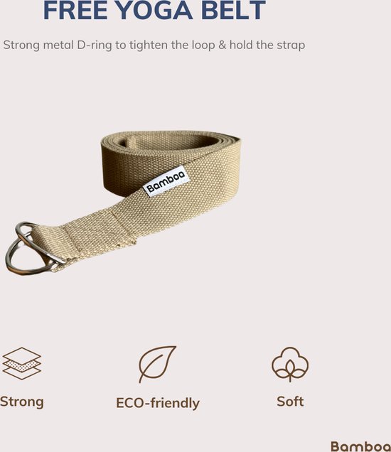 A-FTNSS Yoga Blocs Set Liège | 100% liège portugais | 2 Blocs de Yoga en liège (22,7 x 12 x 7,5 cm) + Riem de Yoga gratuite